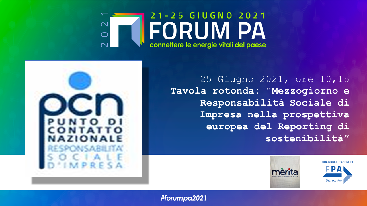 Save the date: 25 June 2021,10.15 am  Corporate Social Responsibility (CSR) at the FORUM PA 2021